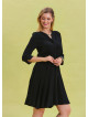 Black Midi Dress with Judge Collar and Button Detail 4463